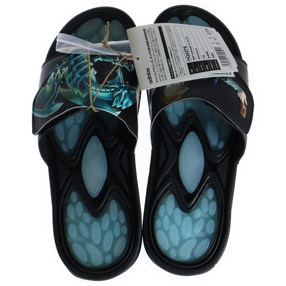 adidas(アディダス) ×遊☆戯☆王 Reptossage Blue Eyes White Dragon HQ4276 レプトサージ ブルーアイズ ホワイトドラゴン ローカットサンダル ブラック US9.5/27.5cm