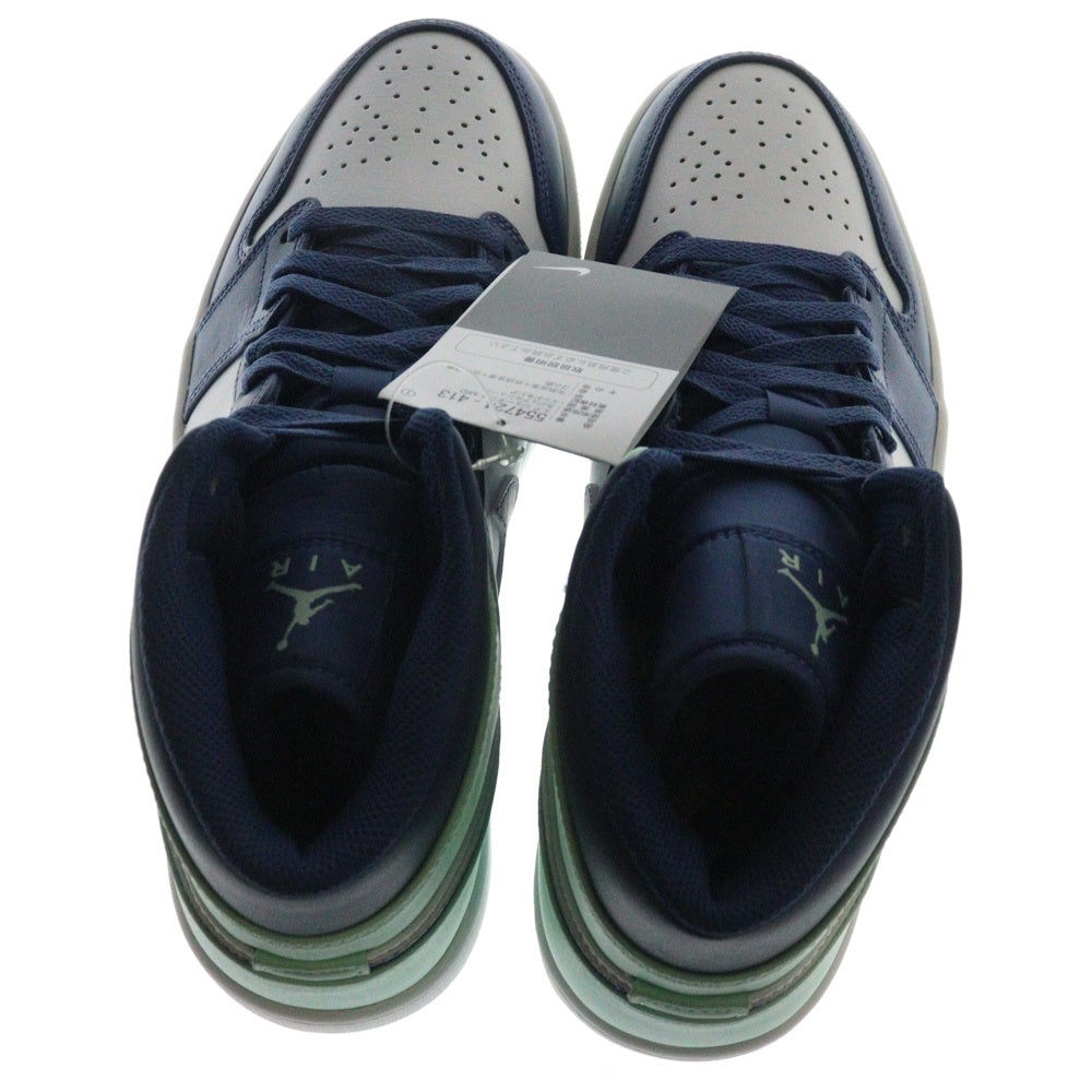 NIKE(ナイキ) AIR JORDAN 1 MID BLUE MINT 554724-413 エアジョーダン ブルーミント ミッドカットスニーカー ホワイト/グリーン US9/27.0cm