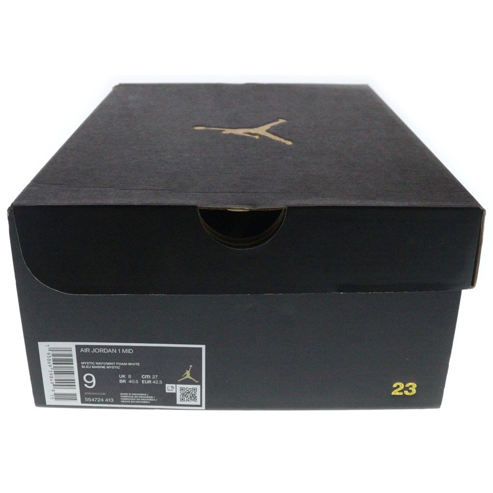 NIKE(ナイキ) AIR JORDAN 1 MID BLUE MINT 554724-413 エアジョーダン ブルーミント ミッドカットスニーカー ホワイト/グリーン US9/27.0cm