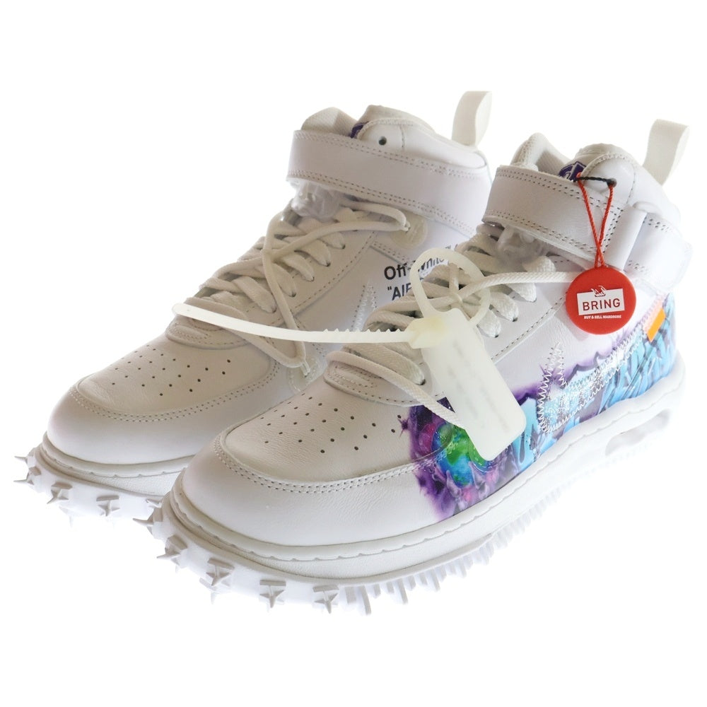 NIKE(ナイキ) ×OFF-WHITE AIR FORCE1 MID SP LTHR DR0500-100 オフホワイト エアフォース ミッドカットスニーカー ホワイト US8.5/26.5cm