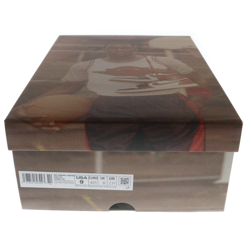 NIKE(ナイキ) AIR JORDAN 1 RETRO HIGH OG DZ5485-106 エアジョーダン1 レトロ ブラックトゥリイマジンド ハイカットスニーカー ホワイト/ブラック/レッド US9/27.0cm