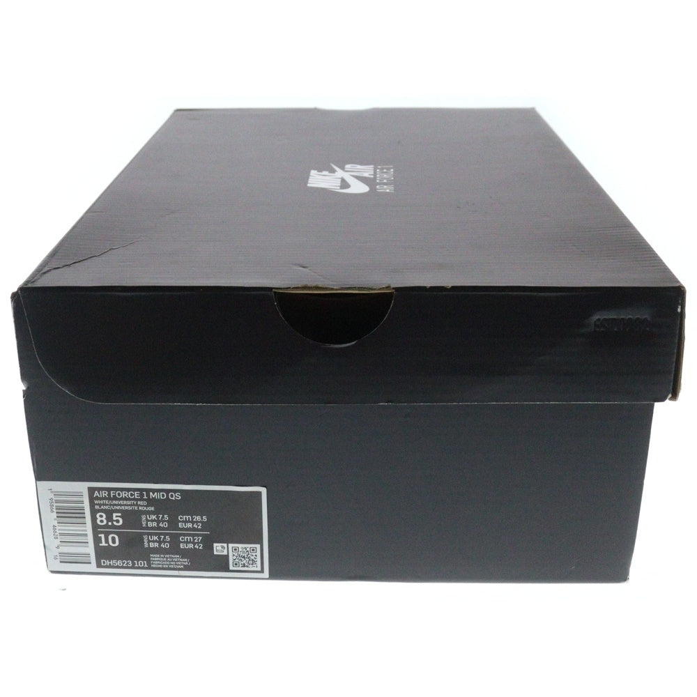NIKE(ナイキ) AIR FORCE 1 DH5623-101 エアフォース1 ミッド QS ユニバーシティ レッド アンド ミッドナイト ネイビー ミッドカットスニーカー US8.5/26.5cm