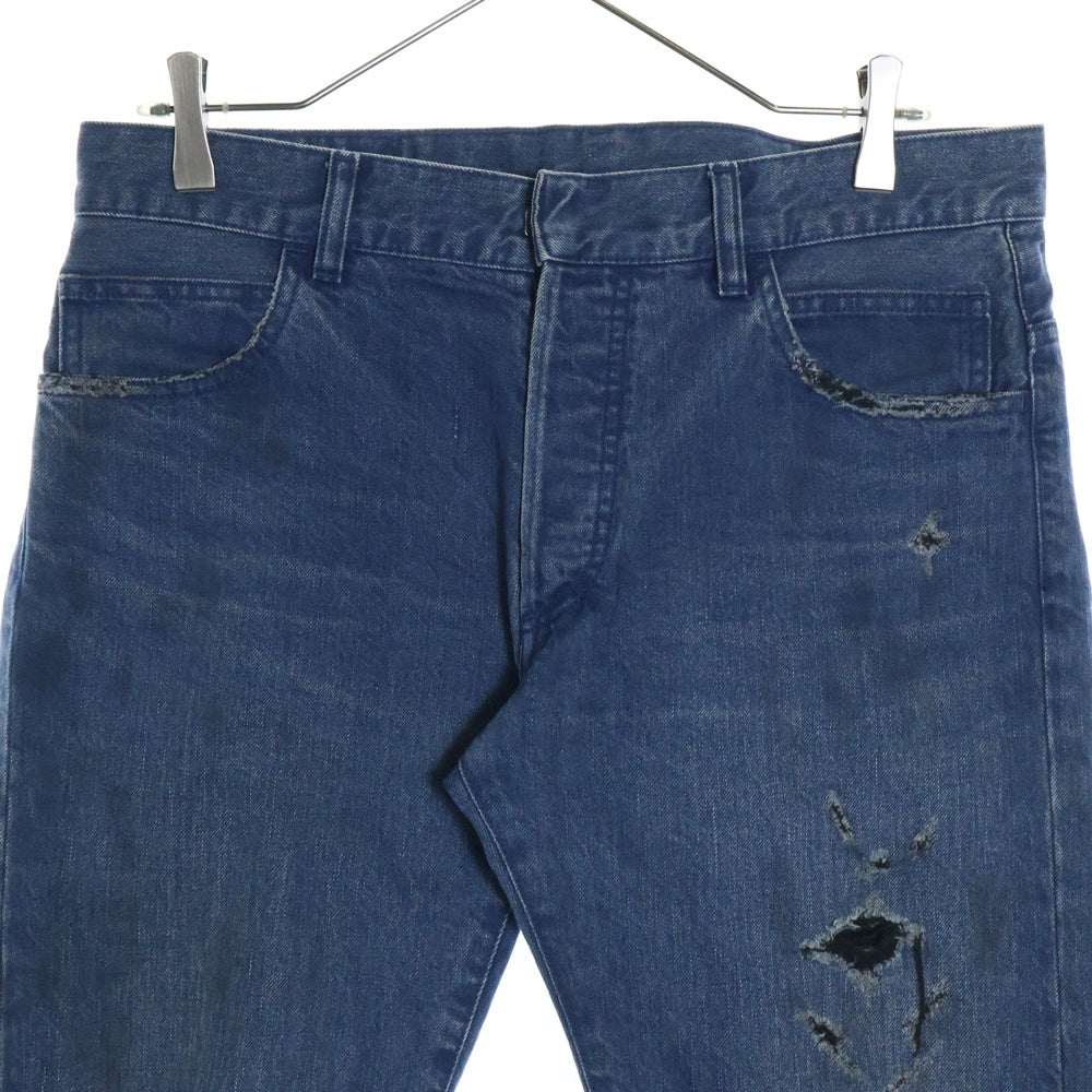 BALMAIN(バルマン) ダメージ加工デニムショーツ S5HT578C489 インディゴブルー