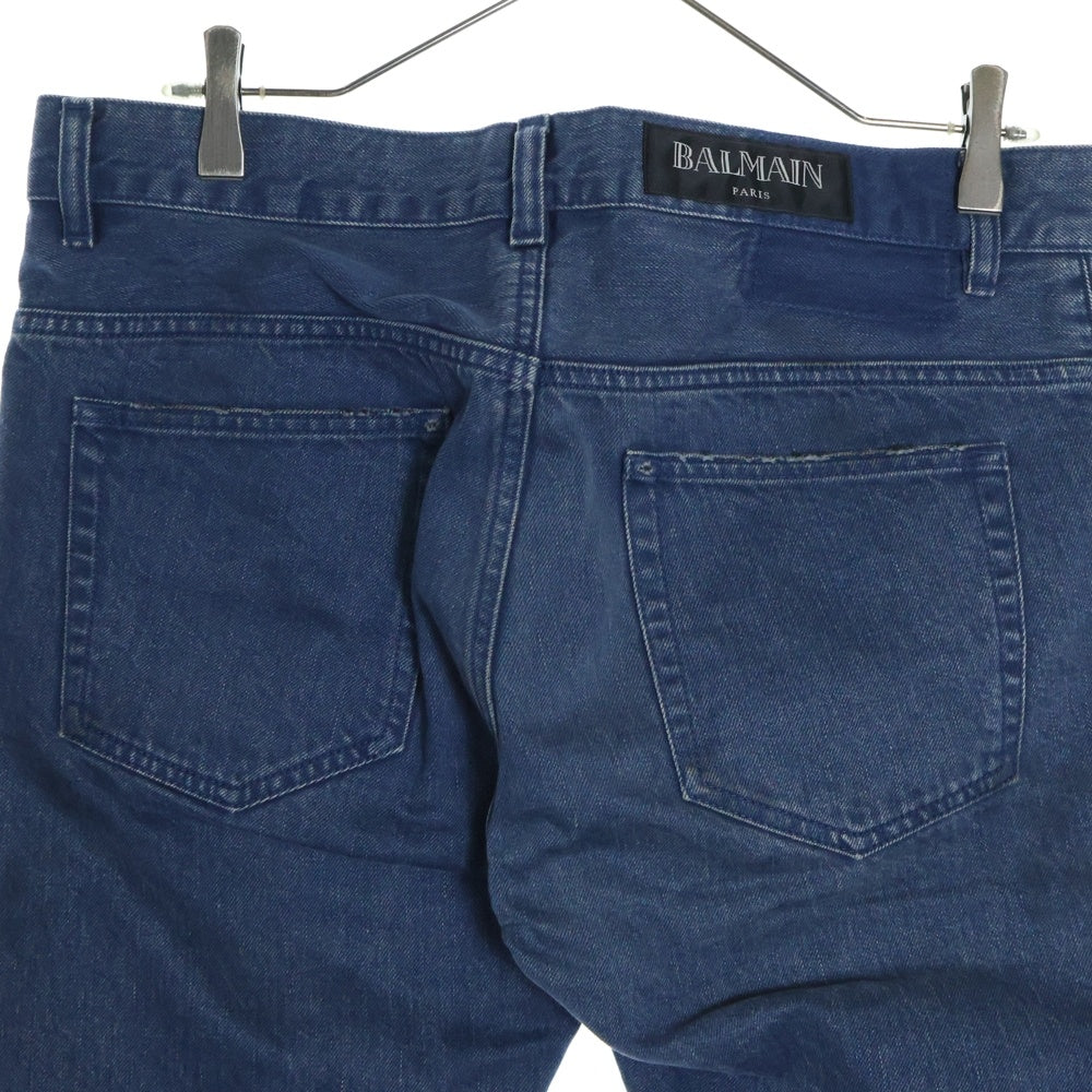 BALMAIN(バルマン) ダメージ加工デニムショーツ S5HT578C489 インディゴブルー