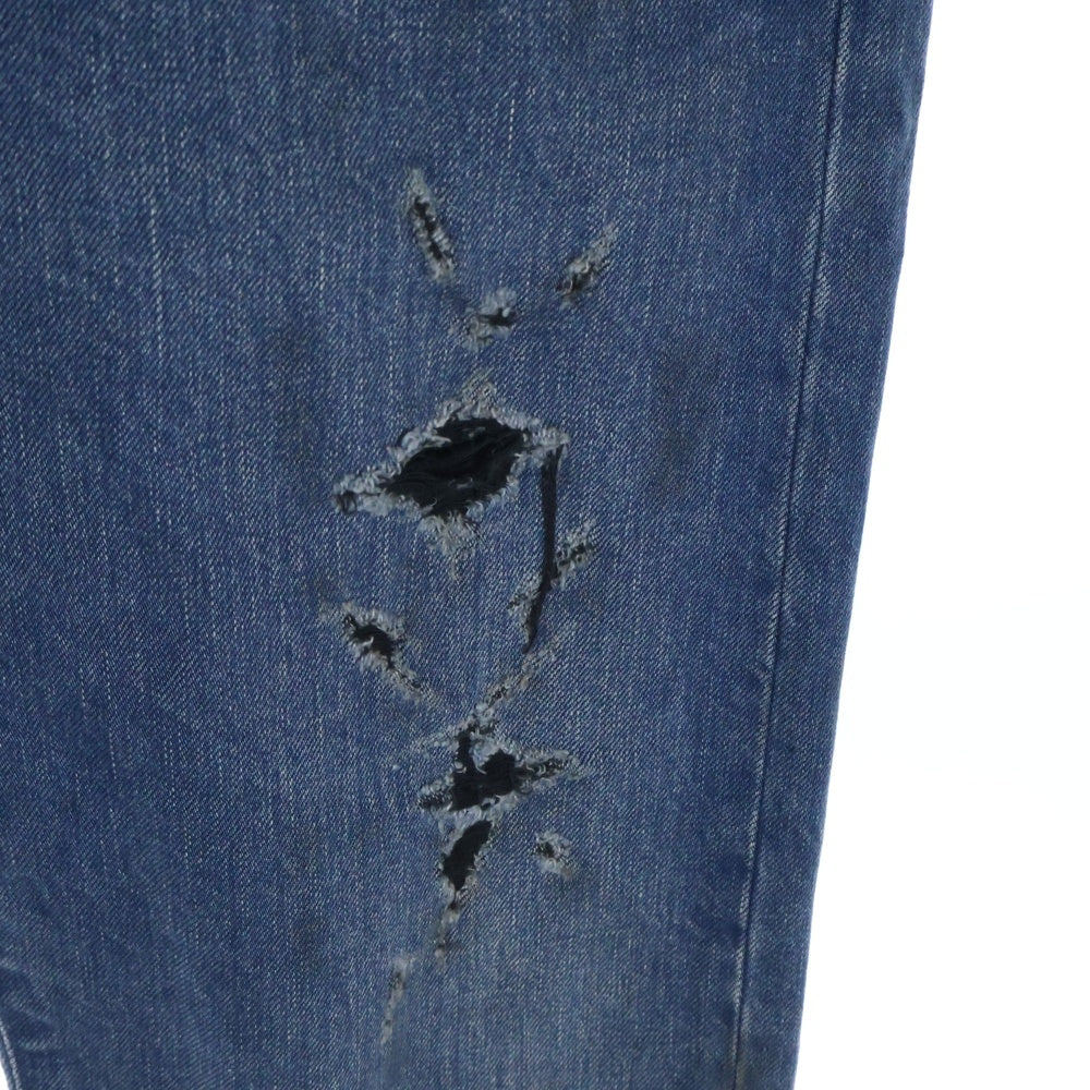 BALMAIN(バルマン) ダメージ加工デニムショーツ S5HT578C489 インディゴブルー