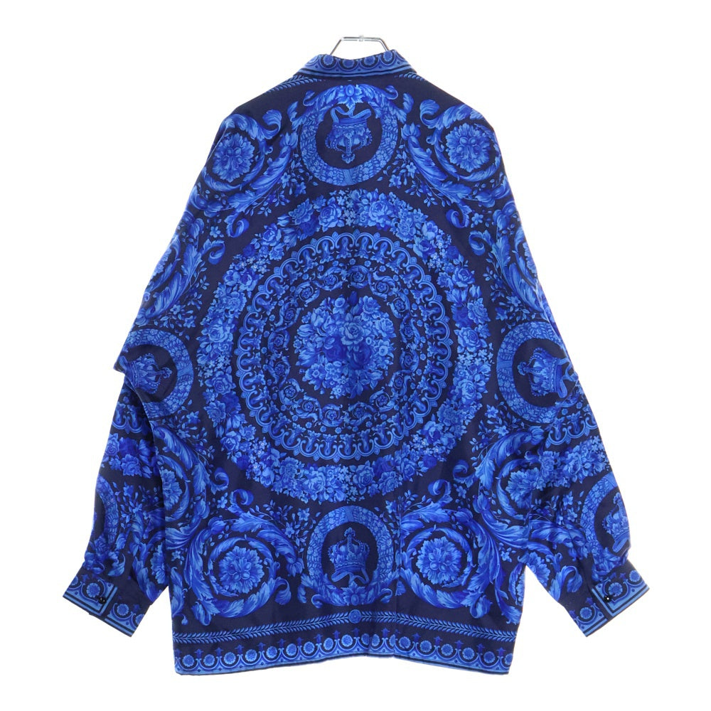 GIANNI VERSACE(ジャンニ ヴェルサーチ) バロッコプリントシルク長袖シャツ ブルー