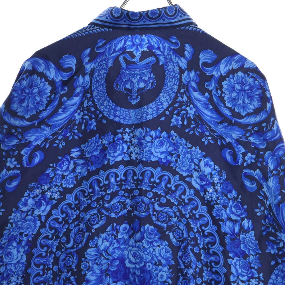GIANNI VERSACE(ジャンニ ヴェルサーチ) バロッコプリントシルク長袖シャツ ブルー