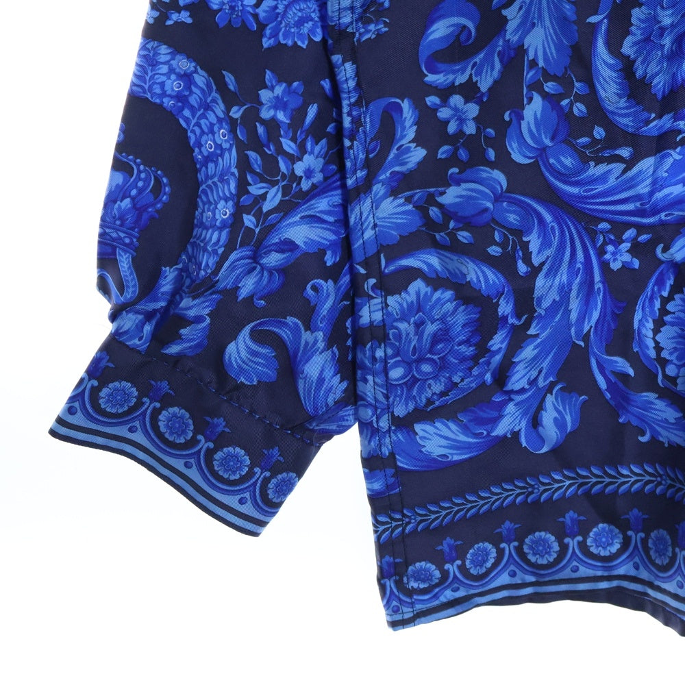 GIANNI VERSACE(ジャンニ ヴェルサーチ) バロッコプリントシルク長袖シャツ ブルー