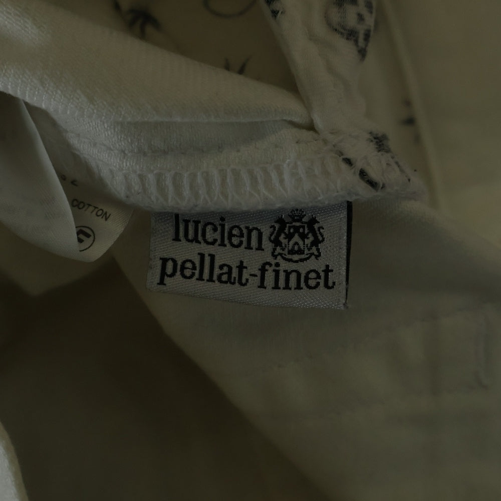 lucien pellat-finet(ルシアンペラフィネ) バックスカル刺繍ロングパンツ デニム ホワイト