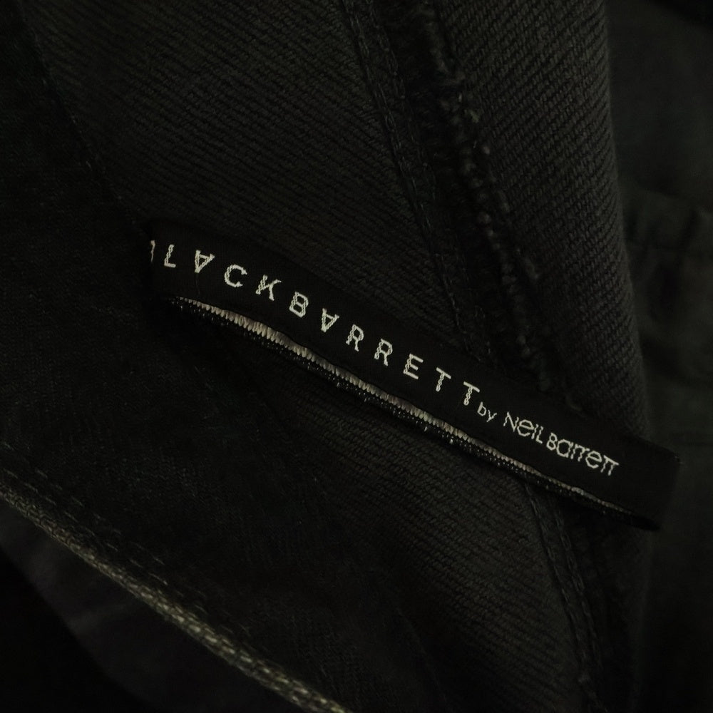 BLACK BARRETT by Neil Barrett(ブラックバレット バイ ニールバレット) ブリーチ加工ベルベットパンツ ブラック