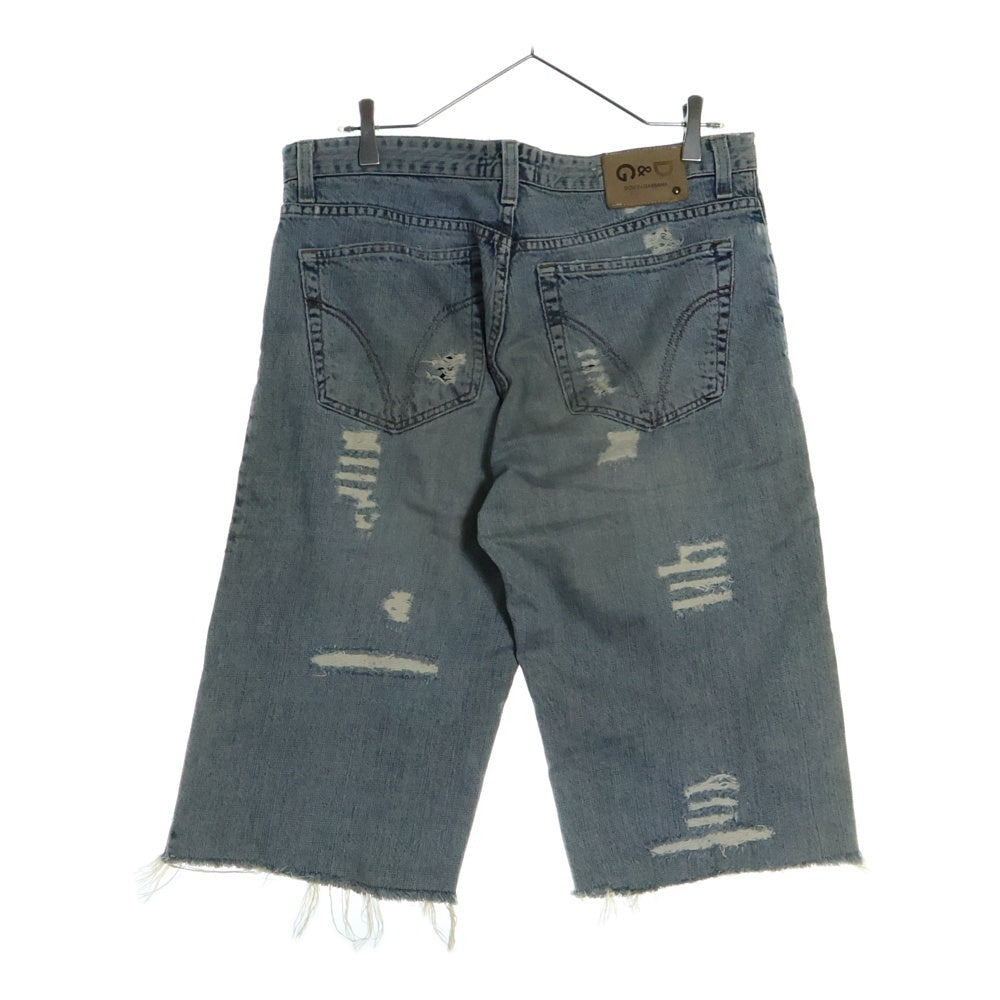 DOLCE & GABBANA(ドルチェアンドガッバーナ) ダメージ加工デニムショーツ ハーフパンツ インディゴ