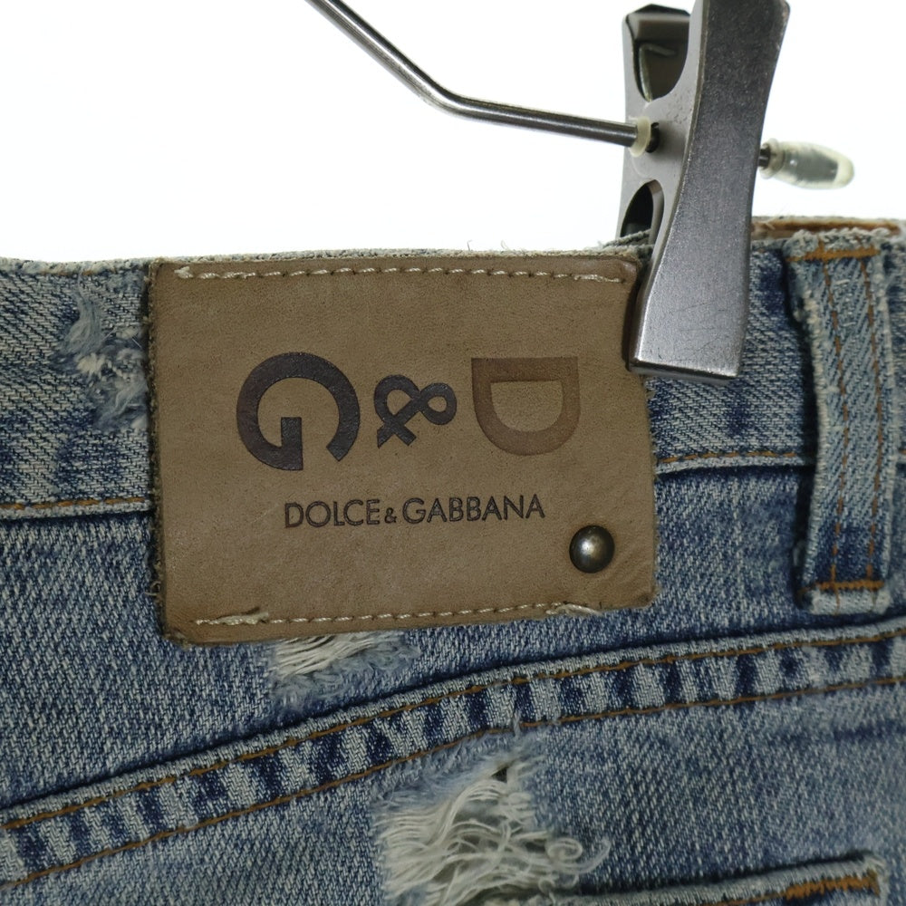 DOLCE & GABBANA(ドルチェアンドガッバーナ) ダメージ加工デニムショーツ ハーフパンツ インディゴ