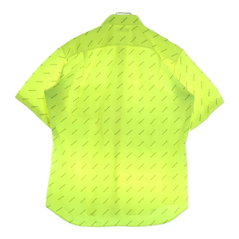 BALENCIAGA(バレンシアガ) 18SS All Over Logo Short Sleeve Shirt 534332 TILX6 オールオーバーロゴ半袖シャツ イエロー