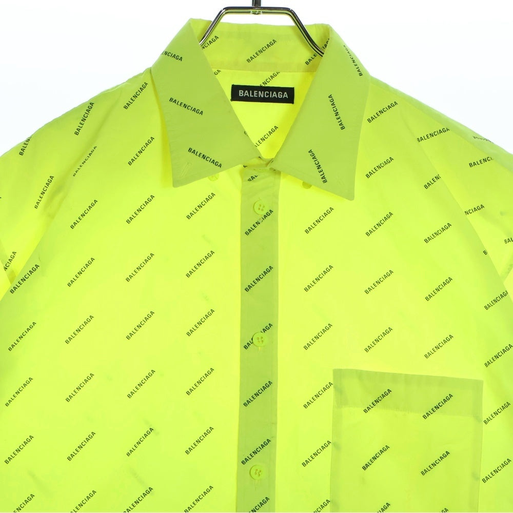 BALENCIAGA(バレンシアガ) 18SS All Over Logo Short Sleeve Shirt 534332 TILX6 オールオーバーロゴ半袖シャツ イエロー