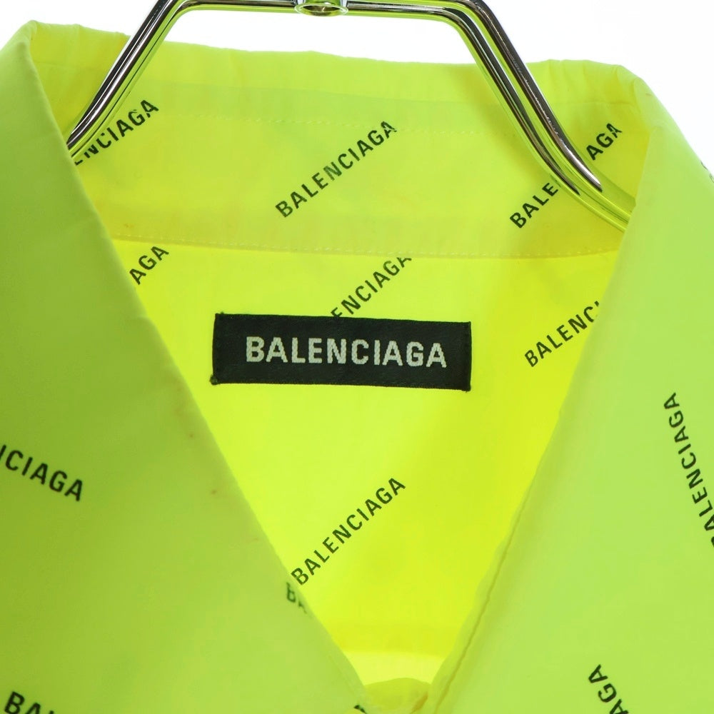 BALENCIAGA(バレンシアガ) 18SS All Over Logo Short Sleeve Shirt 534332 TILX6 オールオーバーロゴ半袖シャツ イエロー
