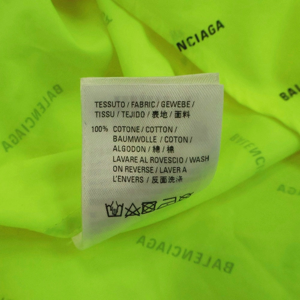 BALENCIAGA(バレンシアガ) 18SS All Over Logo Short Sleeve Shirt 534332 TILX6 オールオーバーロゴ半袖シャツ イエロー