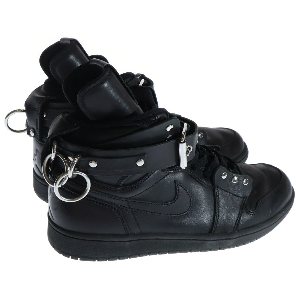 NIKE(ナイキ) ×COMME des GARCONS AIR JORDAN1 HI STRAP SP-C CN5738-001 コムデギャルソン エアジョーダン1 ストラップ ハイカットスニーカー US9/27.0cm ブラック