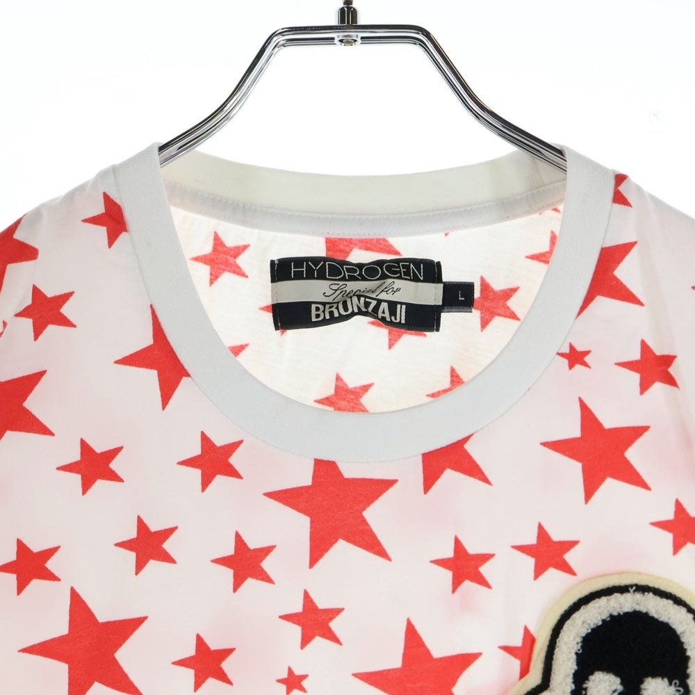 HYDROGEN(ハイドロゲン) BRONZAJI スター総柄半袖Tシャツ ホワイト