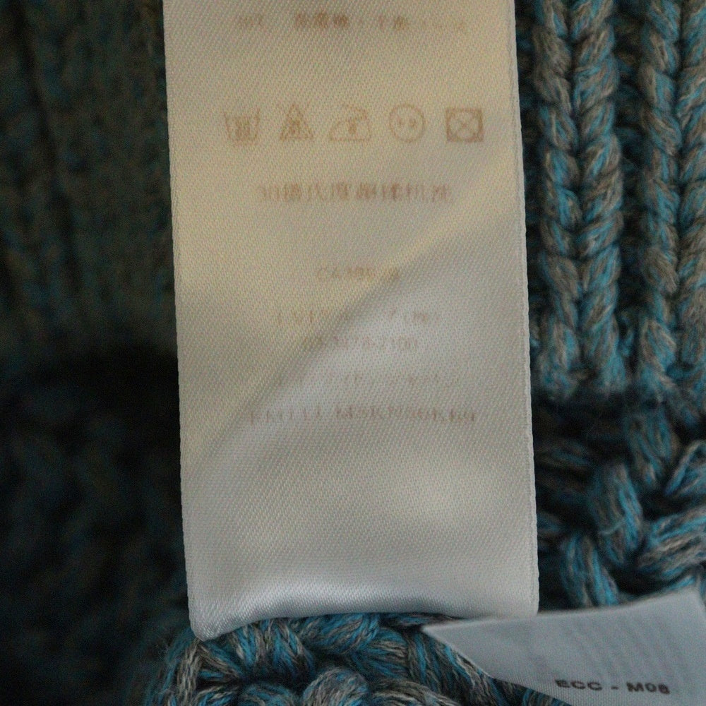 LOUIS VUITTON(ルイヴィトン) ショート丈クルーネック厚手ケーブルニットセーター ブルー