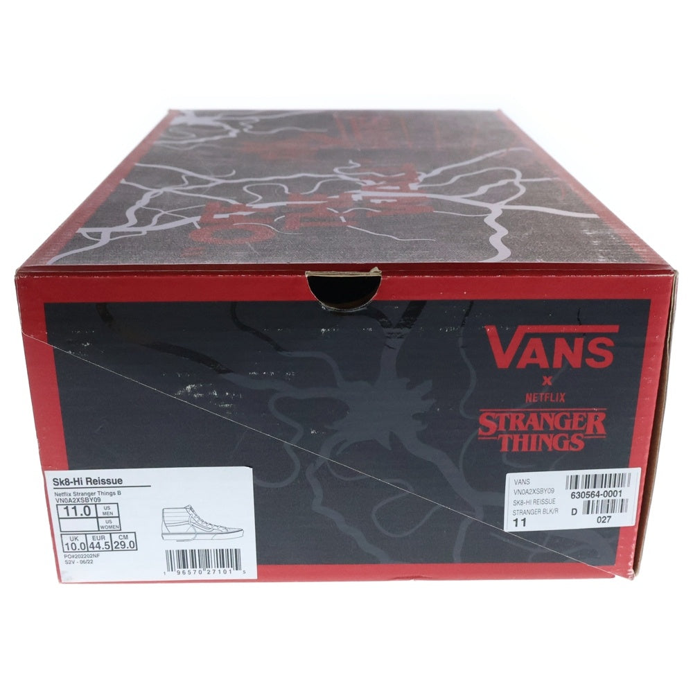 VANS(ヴァンズ) ×STRANGER THINGS Sk8-Hi REISSUE VN0A2XSBY09 ×ストレンジャーシングス スケート ハイカットスニーカー US11/29.0cm ブラック/レッド