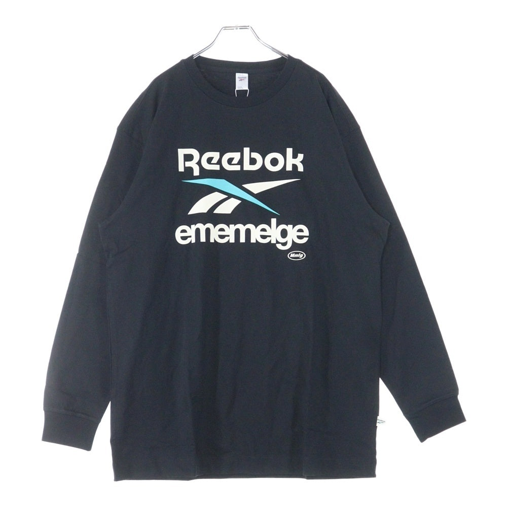 Reebok(リーボック) フロントプリント長袖Tシャツ HA7171 ブラック