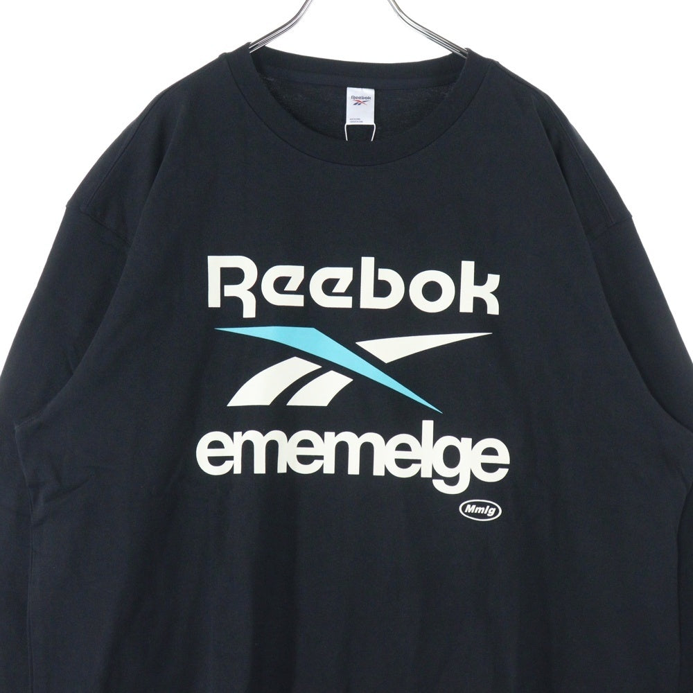 Reebok(リーボック) フロントプリント長袖Tシャツ HA7171 ブラック