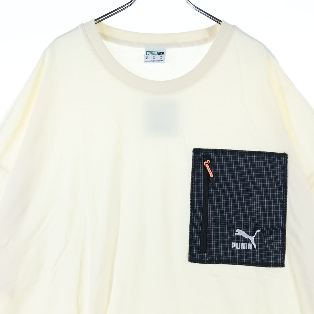 PUMA(プーマ) フロントロゴ半袖Tシャツ 538070-99 アイボリー