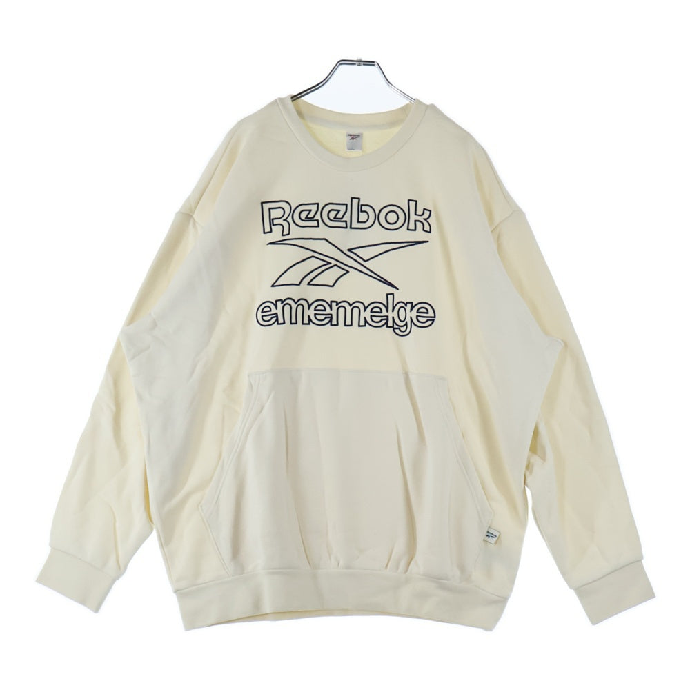 Reebok(リーボック) フロント刺繍クルーネックスウェットトレーナー HA7168 アイボリー