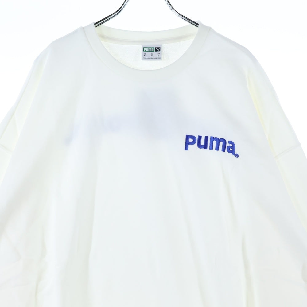 PUMA(プーマ) フロント刺繍クルーネックスウェットトレーナー 539696-02 ホワイト