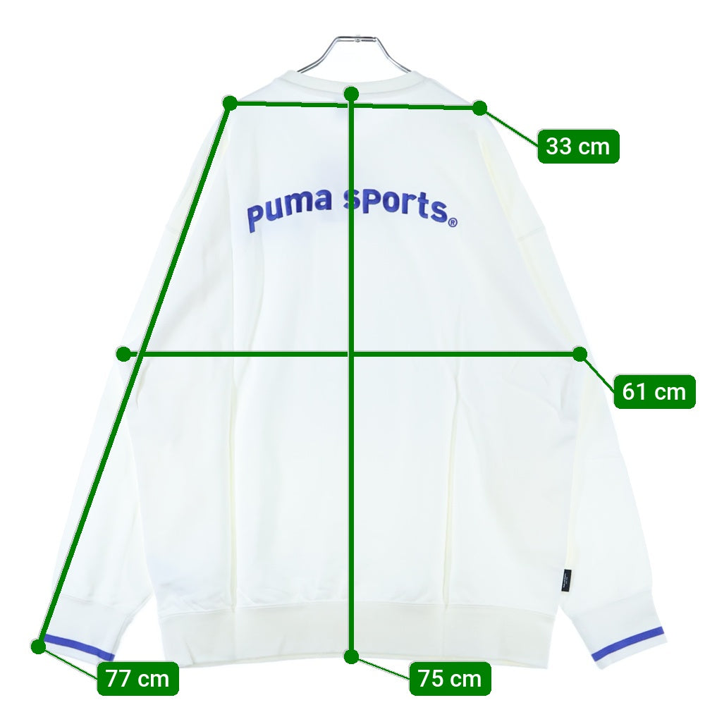 PUMA(プーマ) フロント刺繍クルーネックスウェットトレーナー 539696-02 ホワイト
