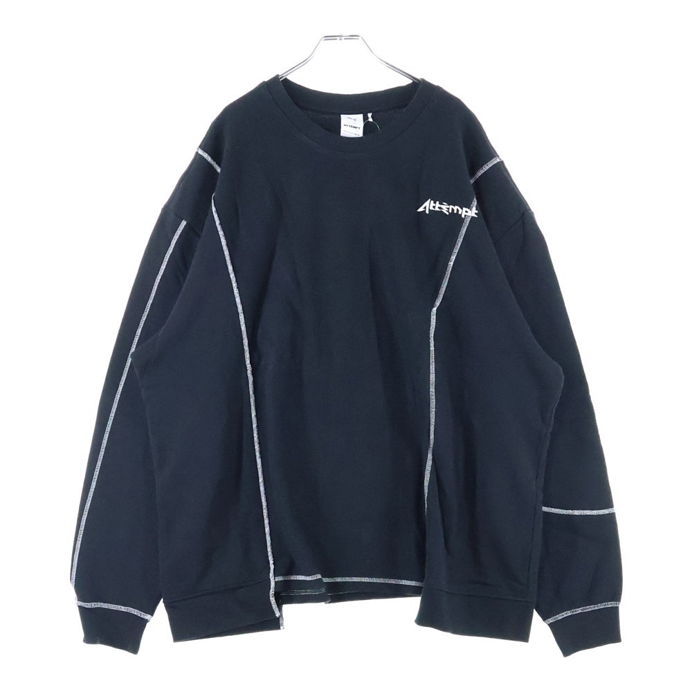 PUMA(プーマ) フロント刺繍クルーネックスウェットトレーナー 598272-01 ブラック