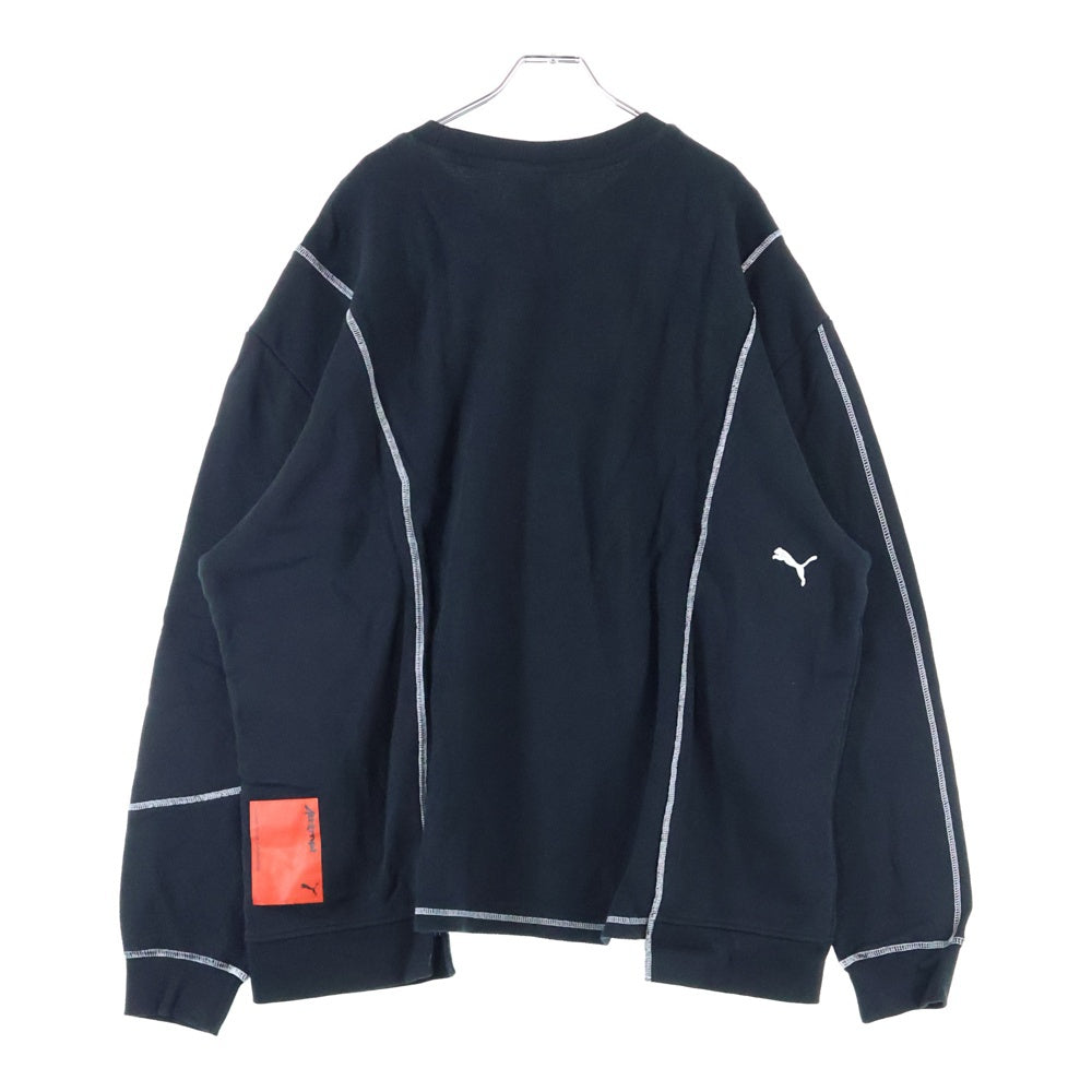 PUMA(プーマ) フロント刺繍クルーネックスウェットトレーナー 598272-01 ブラック