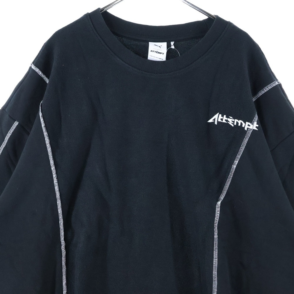 PUMA(プーマ) フロント刺繍クルーネックスウェットトレーナー 598272-01 ブラック
