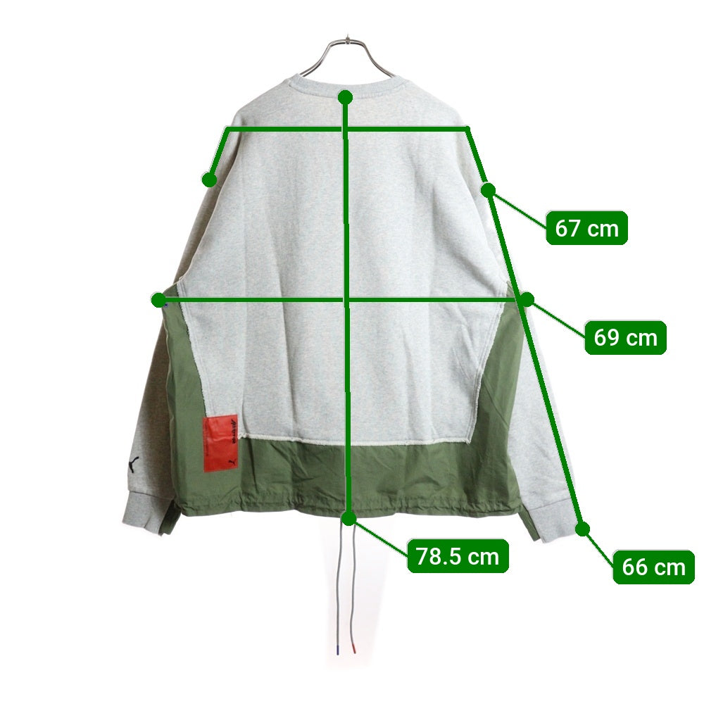 PUMA(プーマ) フロント刺繍クルーネックスウェットトレーナー 598273-04 グレー