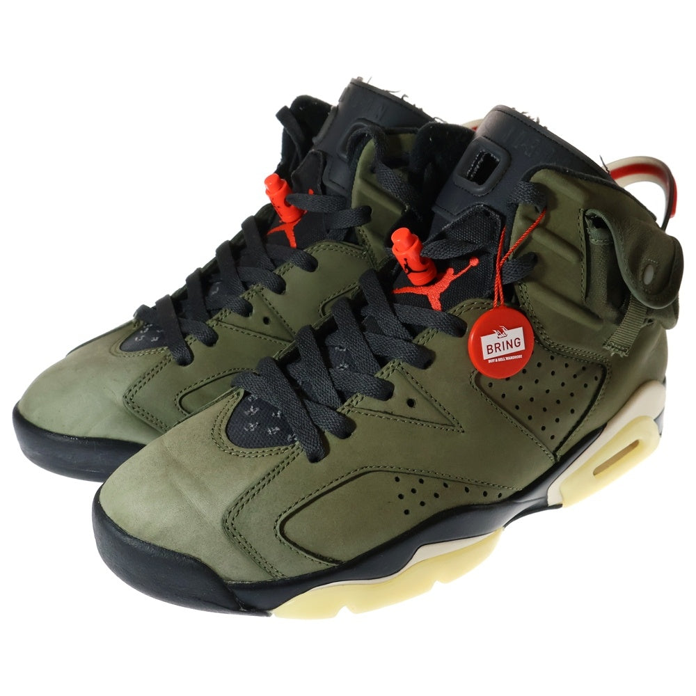 NIKE(ナイキ) ×TRAVIS SCOTT AIR JORDAN 6 RETRO SP CN1084-200 トラヴィススコット エアジョーダン6 ハイカットスニーカー US9.5/27.5cm カーキ