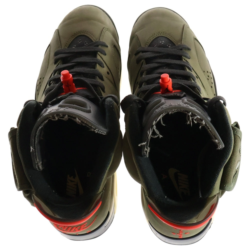 NIKE(ナイキ) ×TRAVIS SCOTT AIR JORDAN 6 RETRO SP CN1084-200 トラヴィススコット エアジョーダン6 ハイカットスニーカー US9.5/27.5cm カーキ