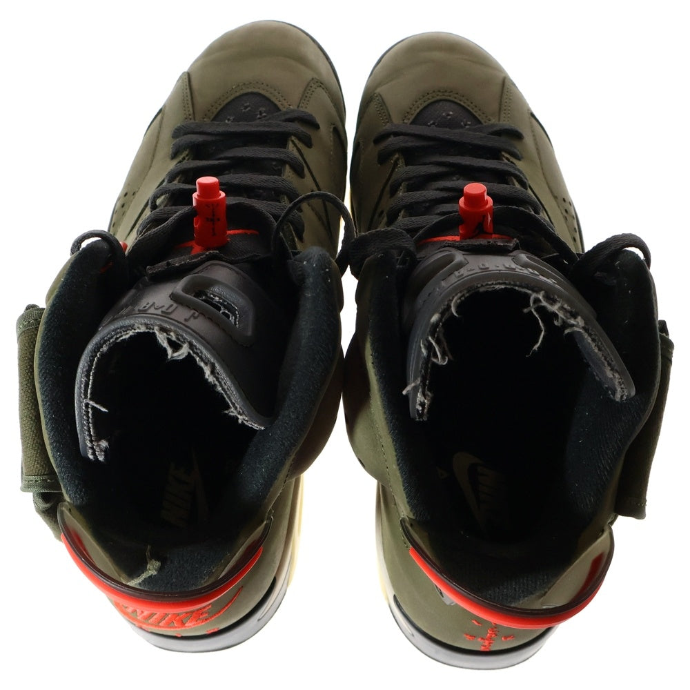 NIKE(ナイキ) ×TRAVIS SCOTT AIR JORDAN 6 RETRO SP CN1084-200 トラヴィススコット エアジョーダン6 ハイカットスニーカー US9.5/27.5cm カーキ