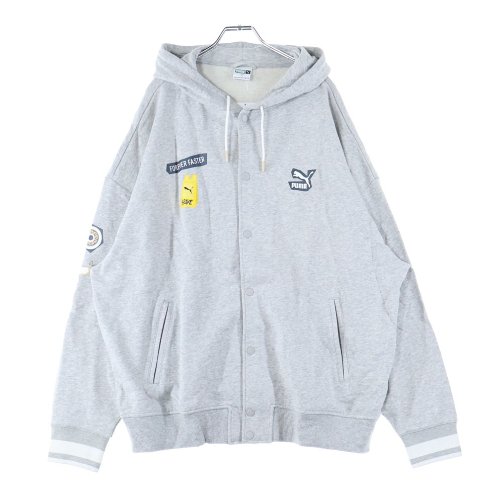 PUMA(プーマ) フロント刺繍スナップパーカー 539970-04 グレー