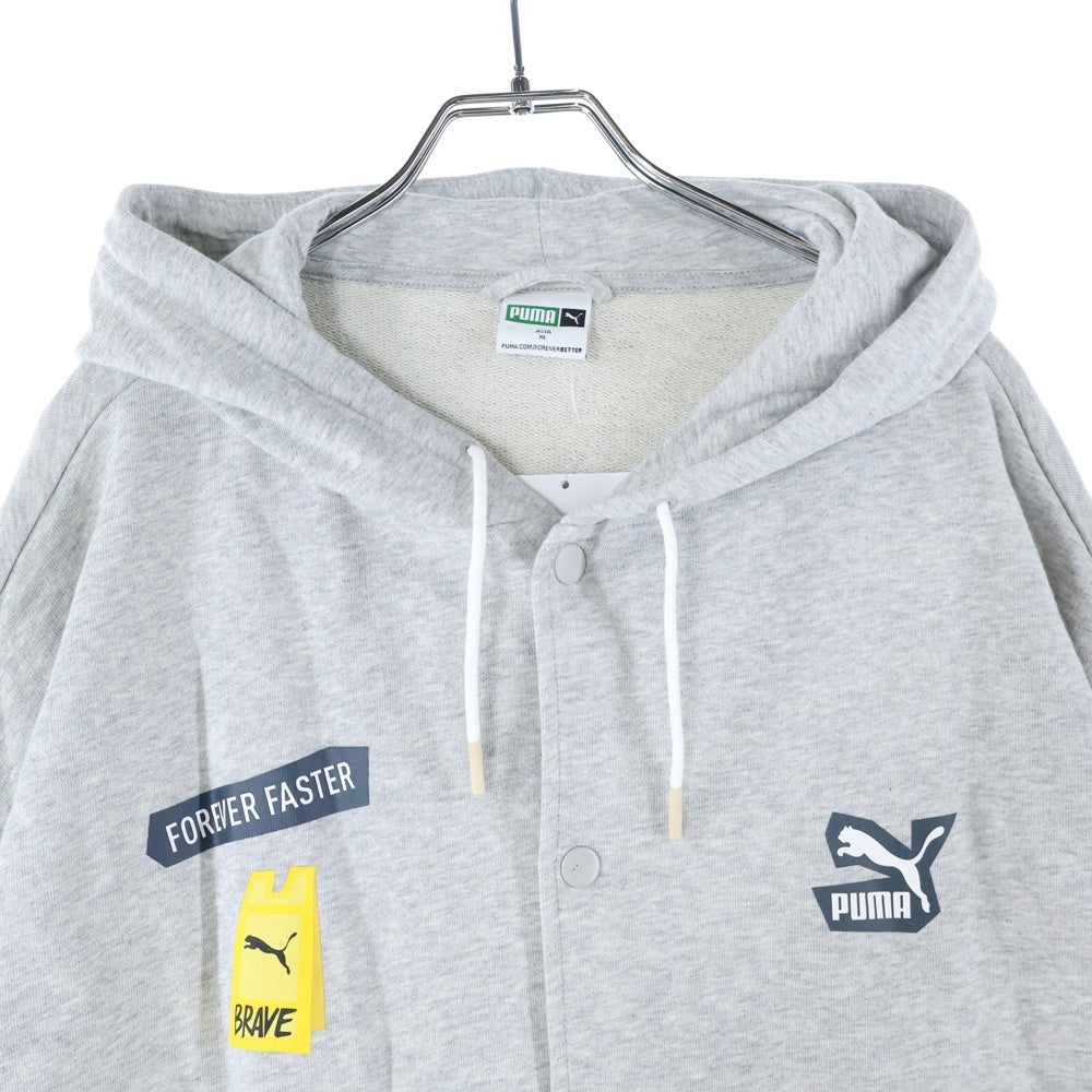PUMA(プーマ) フロント刺繍スナップパーカー 539970-04 グレー