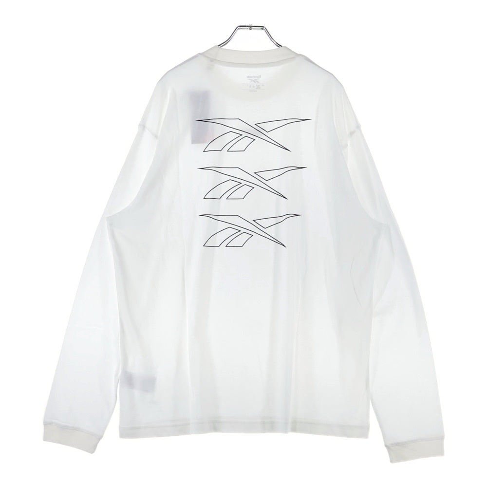 Reebok(リーボック) フロントロゴ刺繍長袖Tシャツ GN6973 ホワイト