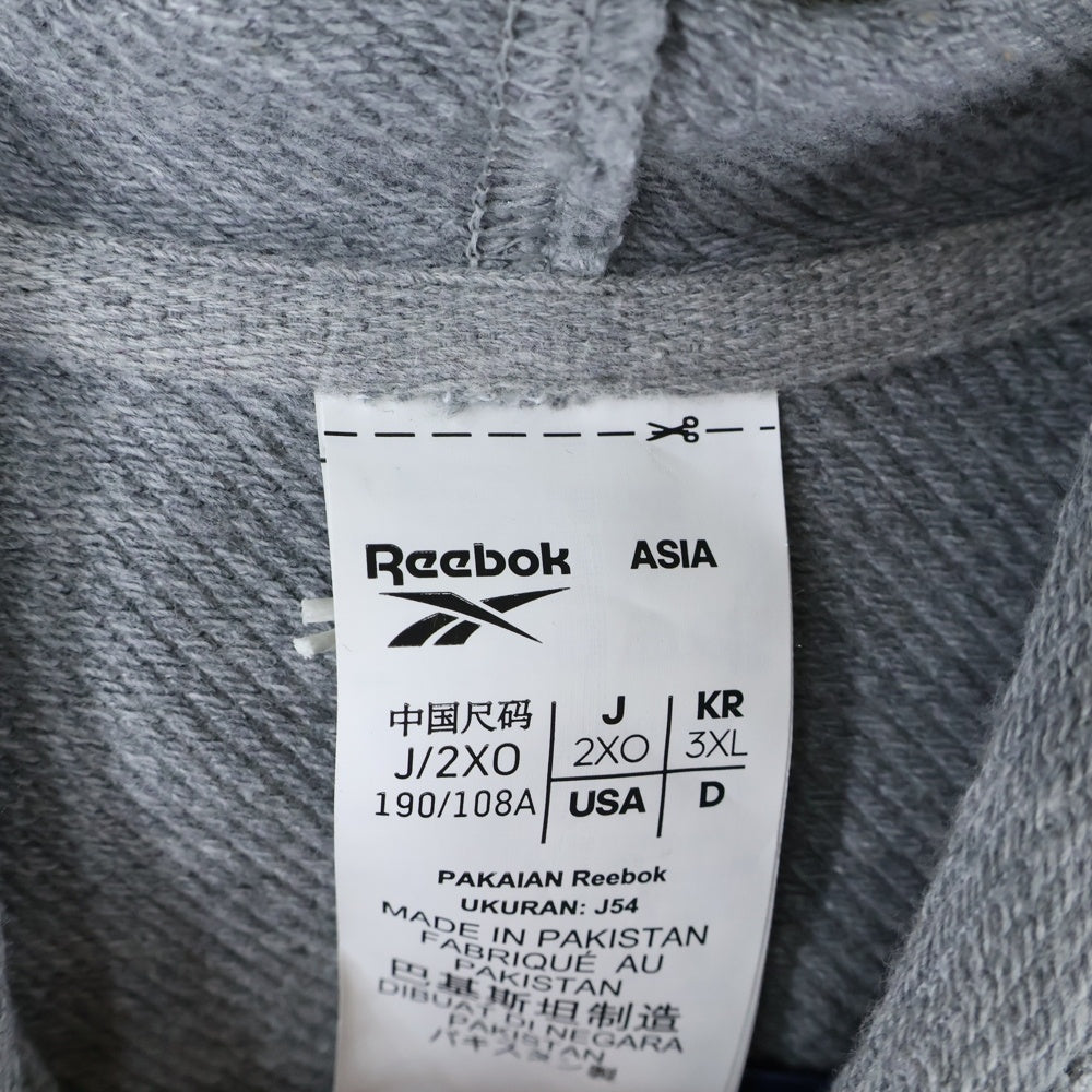 Reebok(リーボック) フロント刺繍プルオーバーパーカー GI8626 グレー