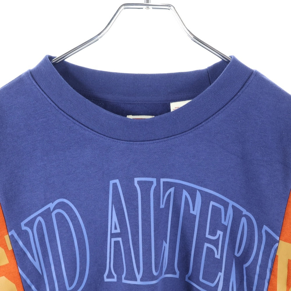 Levi's(リーバイス) フロントプリントクルーネックスウェットトレーナー A4837-0000 ブルー/オレンジ