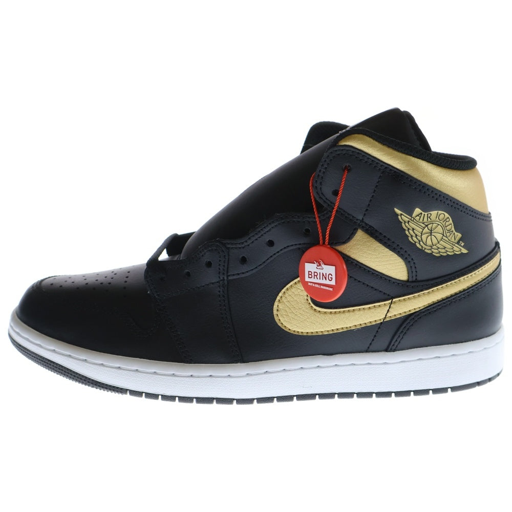 NIKE(ナイキ) AIR JORDAN 1 MID Black Metallic Gold DQ8426-071 エアジョーダン1 ミッドカットスニーカー ブラック/ゴールド US11/29.0cm