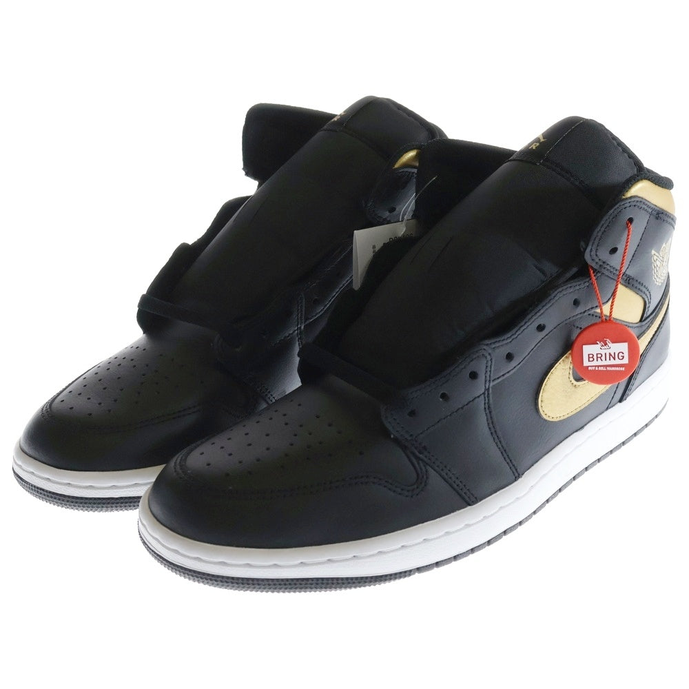 NIKE(ナイキ) AIR JORDAN 1 MID Black Metallic Gold DQ8426-071 エアジョーダン1 ミッドカットスニーカー ブラック/ゴールド US11/29.0cm