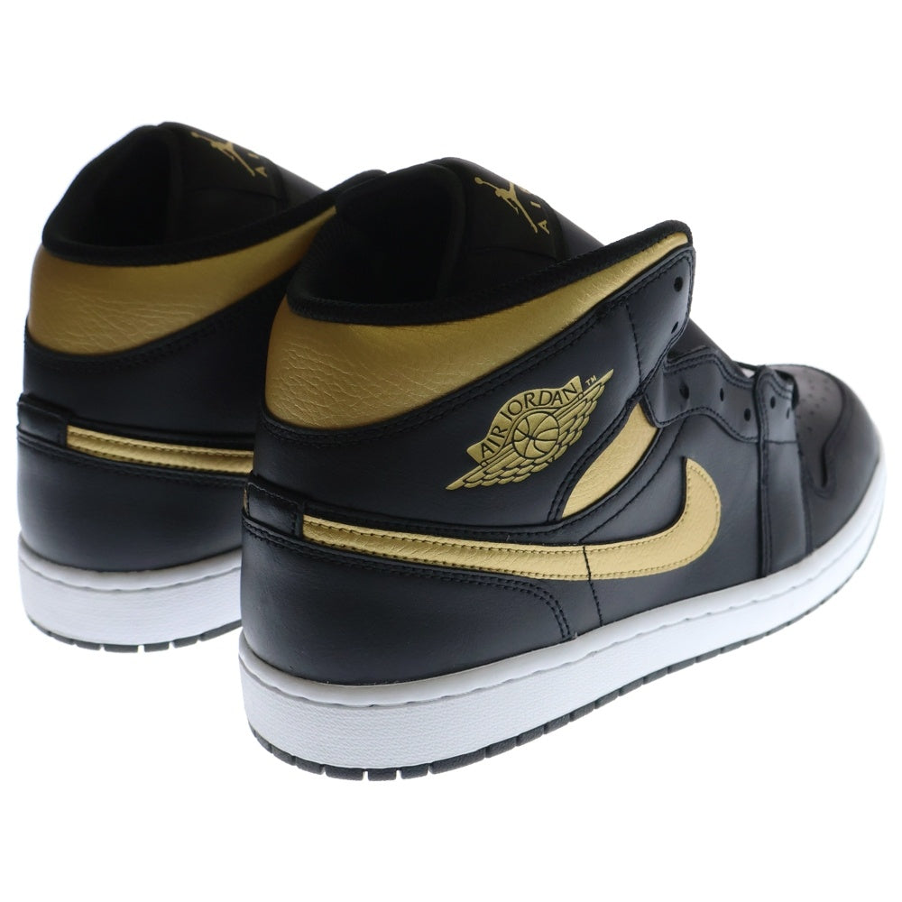 NIKE(ナイキ) AIR JORDAN 1 MID Black Metallic Gold DQ8426-071 エアジョーダン1 ミッドカットスニーカー ブラック/ゴールド US11/29.0cm