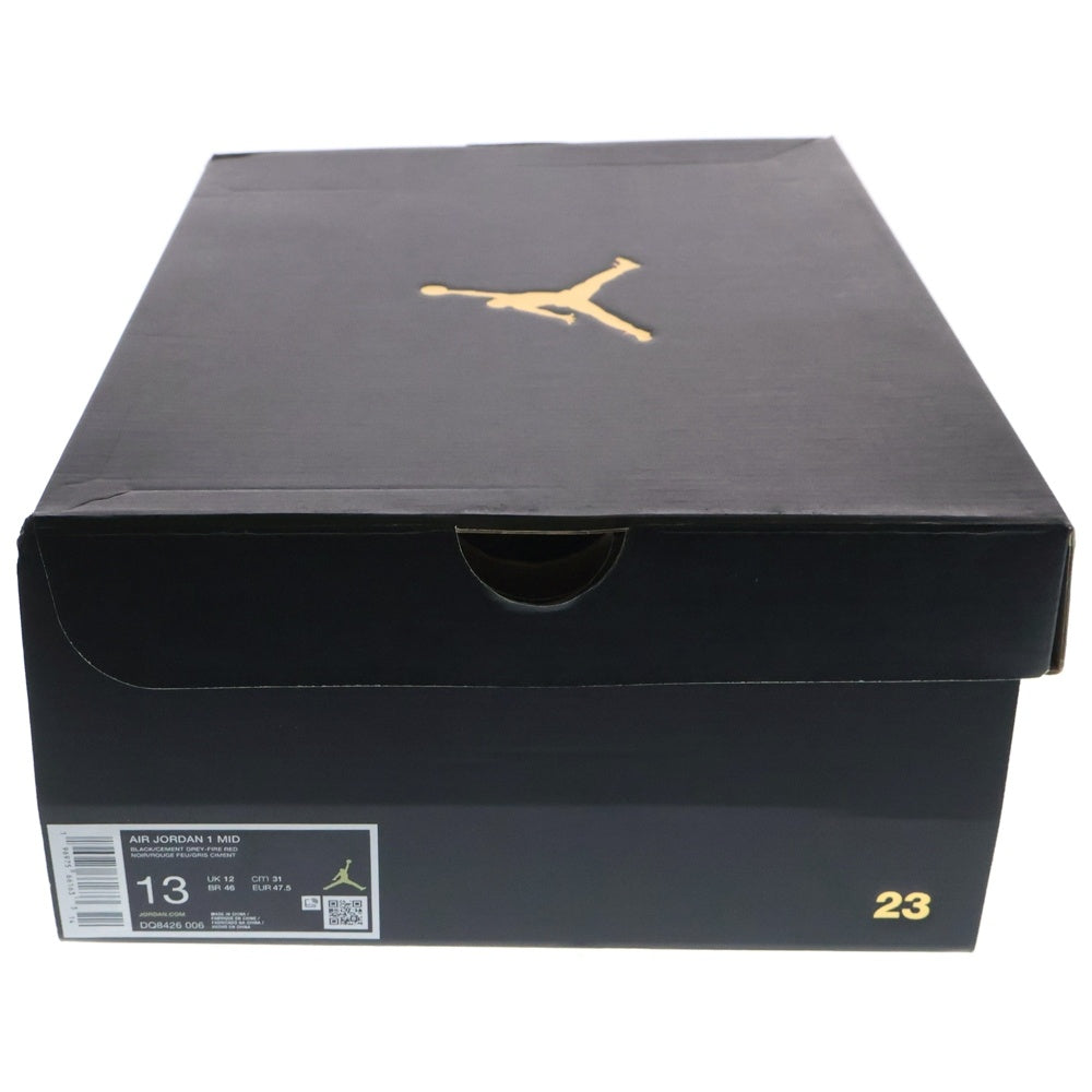 NIKE(ナイキ) AIR JORDAN 1 MID BLACK CEMENT GREY DQ8426-006 エアジョーダン1 ミッドカットスニーカー ブラック/グレー US13/31.0cm