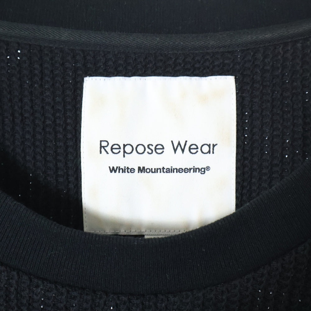 White Mountaineering(ホワイトマウンテニアリング) COTTON LINEN KNIT PULLOVER コットン ニット ブラック