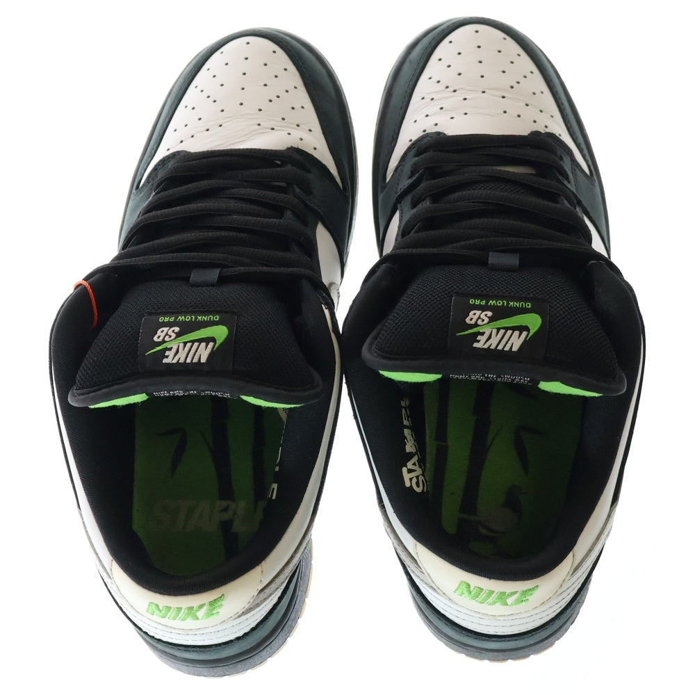 NIKE SB(ナイキエスビー) ×STAPLE DUNK LOW PIGEON BLACK BV1310-013 ステイプル ダンク ピジョン ブラック ローカットスニーカー ブラック/ホワイト US8.5/26.5cm