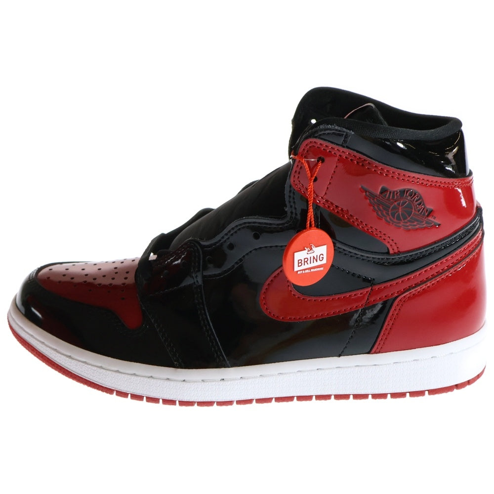 NIKE(ナイキ) AIR JORDAN 1 RETRO HIGH OG BRED PATENT エアジョーダン1レトロハイ ブレッド パテント ハイカットスニーカー US8.5/26.5cm レッド/ブラック