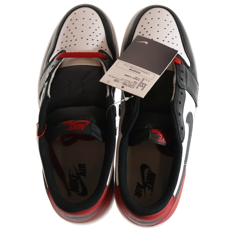 NIKE(ナイキ) AIR JORDAN 1 RETRO LOW OG BLACK TOE CZ0790-106 エアジョーダン1 ブラックトゥ ローカットスニーカー US9/27.0cm ホワイト/ブラック/レッド
